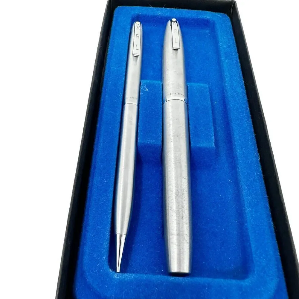 Vintage Sheaffer Triumph 444 pen and pencil set White Dot Engraved‎